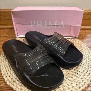 Women's Black Slide Sandals prima US7
